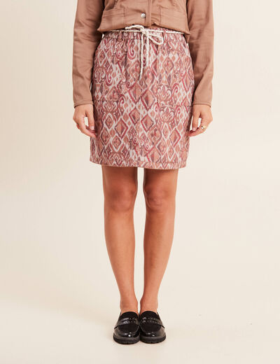 Jupe droite réversible rose femme