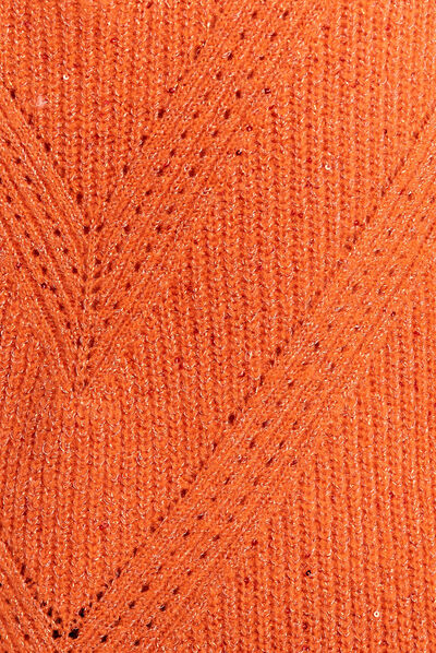 Pull manches longues orange femme