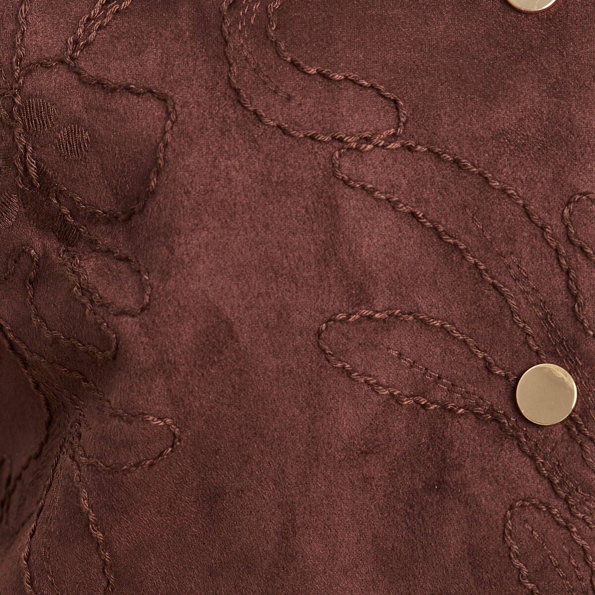 Veste sans manches doubl&eacute;e marron fonc&eacute; femme