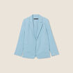 Veste tailleur droite bleu gris femme