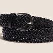 Ceinture tressée métalissée noir femme