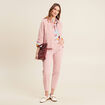 Veste boutonnée en jean rose pastel femme