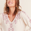 T-shirt manches longues creme femme