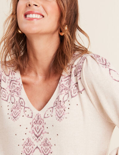 T-shirt manches longues creme femme
