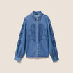 Chemise broderie manches longues denim double stone femme