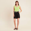 Short avec ceinture amovible noir femme