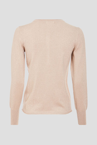 Pull manches longues couleur or femme