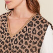 Pull 2 en 1 manches courtes marron femme