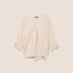 blouse fluide manches 3/4 marron femme