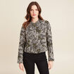 Veste boutonn&eacute;e col mao vert femme
