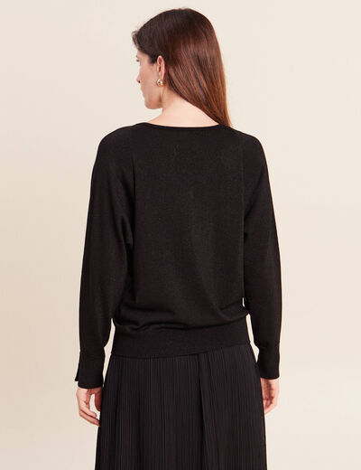 Pull manches longues noir femme