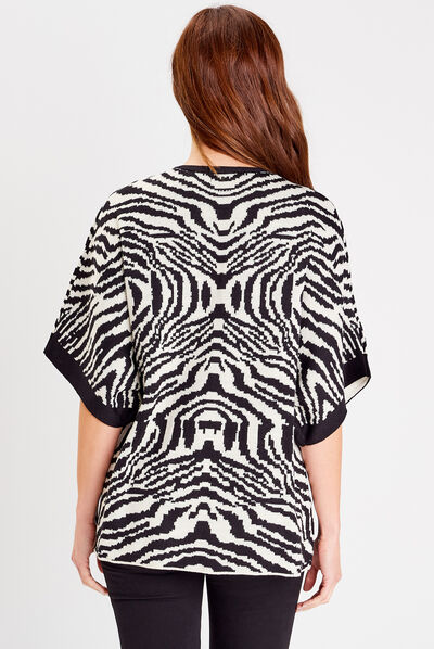 Poncho manches courtes blanc femme