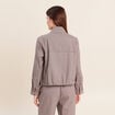 Veste col montant doubl&eacute;e marron femme