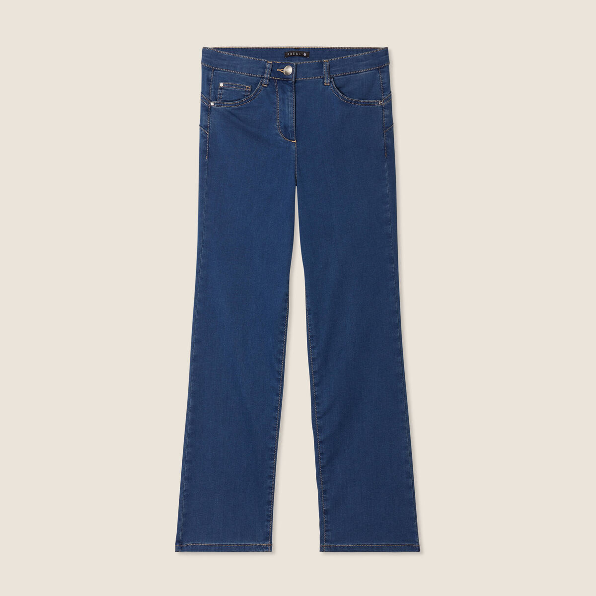 Jean magique Le L&eacute;ger coupe droite denim double stone femme
