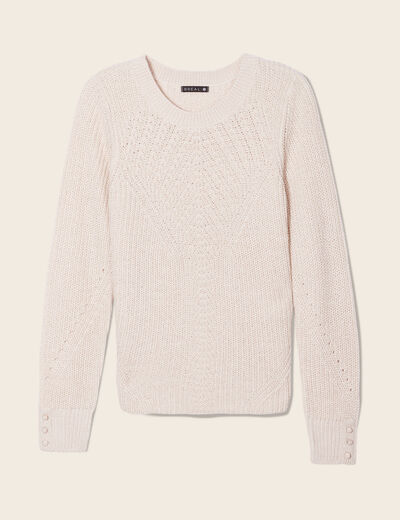 Pull manches longues creme femme