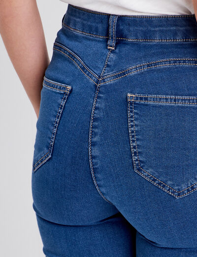 Jean magique Le L&eacute;ger coupe ajust&eacute;e long denim double stone femme