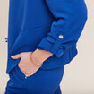 Veste droite fluide bleu electrique femme