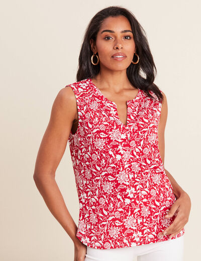 Débardeur sans manches rouge femme