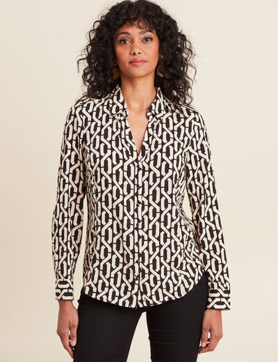 Chemise manches longues noir femme