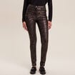 Pantalon ajusté couleur bronze femme
