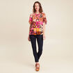 blouse ample crêpe col tunisien rose femme