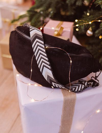 Sac banane réversible noir femme