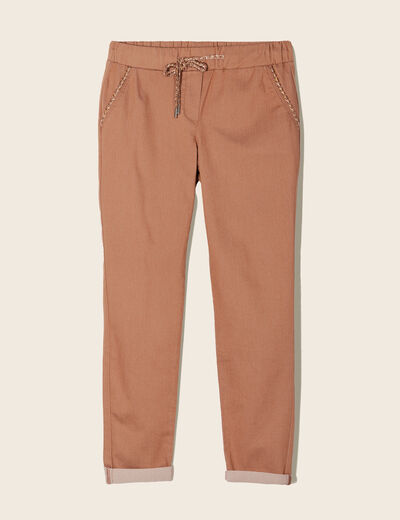Pantalon jogger 7/8ème marron femme