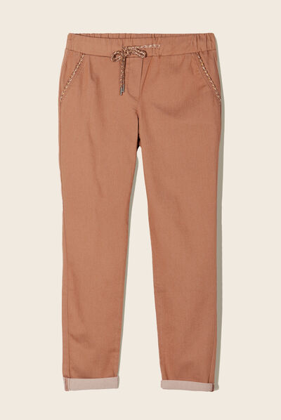 Pantalon jogger 7/8ème marron femme