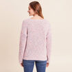 Pull droit long col v manches longues rose fushia femme