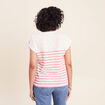 T-shirt col v manches courtes strass ecru femme