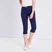 Pantacourt droit taille standard bleu marine femme