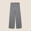 Pantalon loose taille bascul&eacute;e gris femme