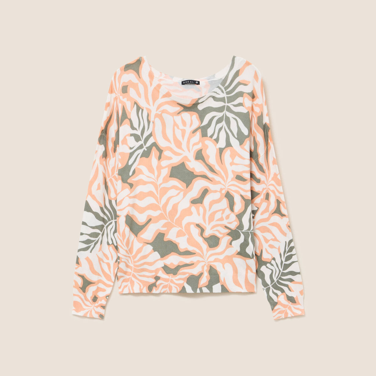 Pull manches longues vert femme