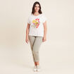 T-shirt manches courtes ecru femme