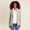 Veste tailleur velours vert clair femme