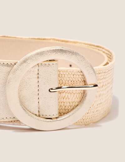 Ceinture large élastiquée ivoire femme