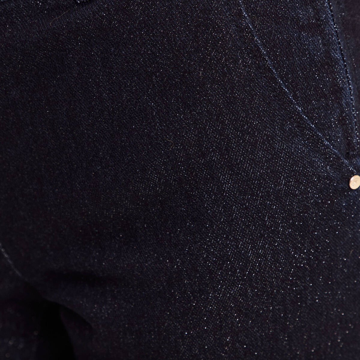 Jean large taille haute &agrave; paillettes denim brut femme