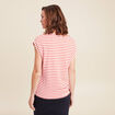 T-shirt manches courtes brodé rouge femme