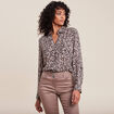 Chemise manches longues marron clair femme