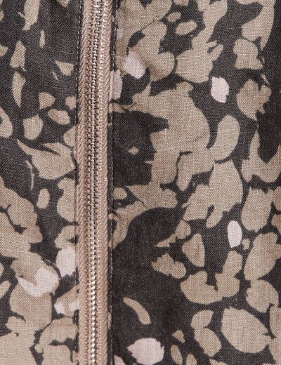 Robe droite zipp&eacute;e vert femme