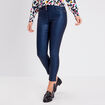 Pantalon ajusté aspect irisé bleu foncé femme