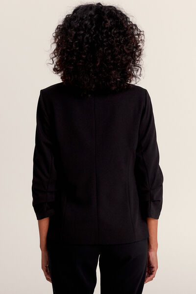 Veste esprit tailleur ajustée noir femme