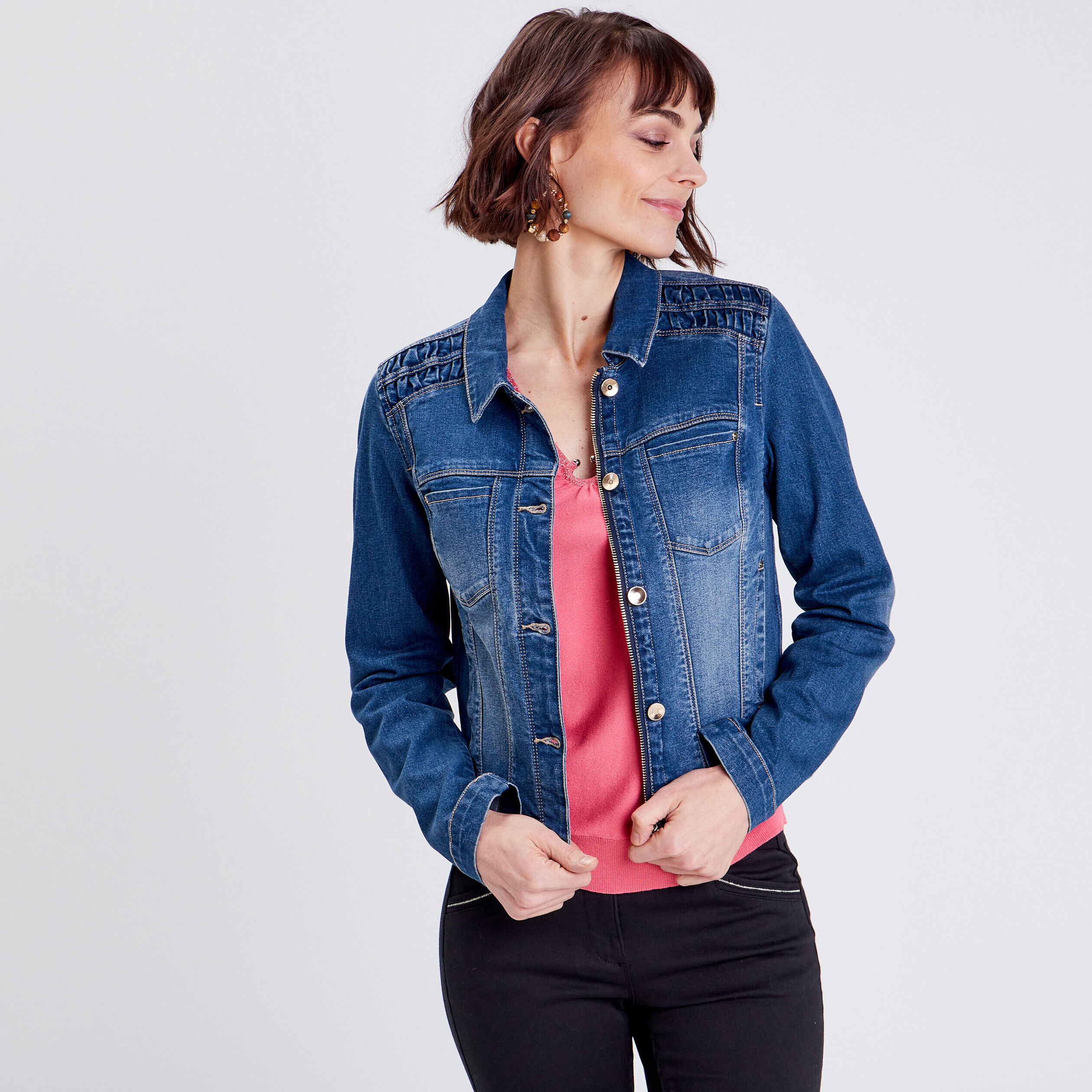 Veste en jean femme cintrée deals