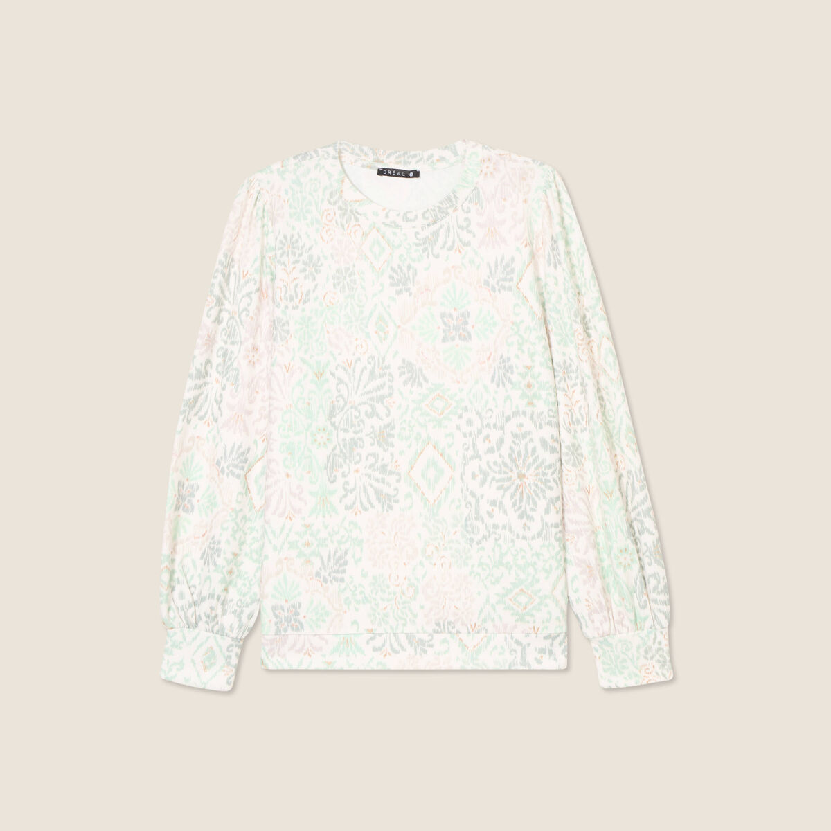 T-shirt manches longues vert clair femme