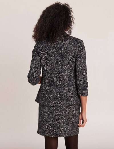 Veste tailleur manches 3/4 noir femme