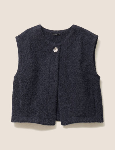Gilet ample sans manches bleu foncé femme