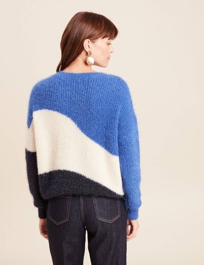 Pull col rond manches longues ecru femme