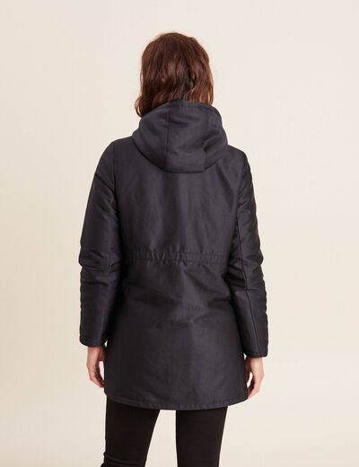 Parka r&eacute;versible &agrave; capuche noir femme