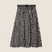 Jupe longue évasée fendue noir femme