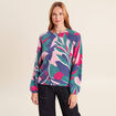 Pull col tunisien bleu femme